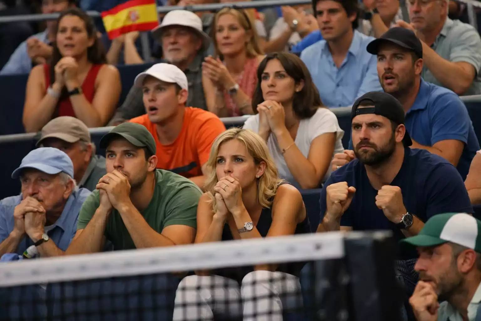 Público en tensión durante punto decisivo de partido