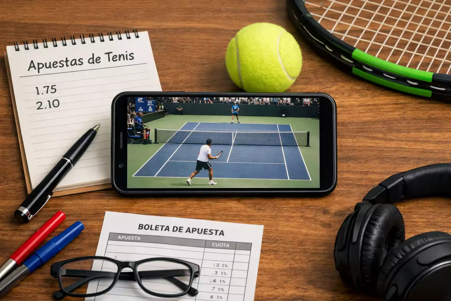 Smartphone mostrando streaming en vivo de partido de tenis